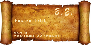 Benczur Edit névjegykártya